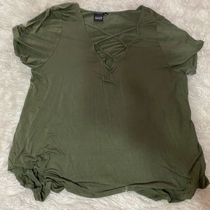Plus Size Olive Green Top